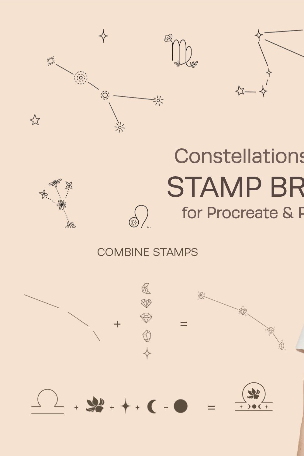Constellations Procreate Brushes pinterest preview image.