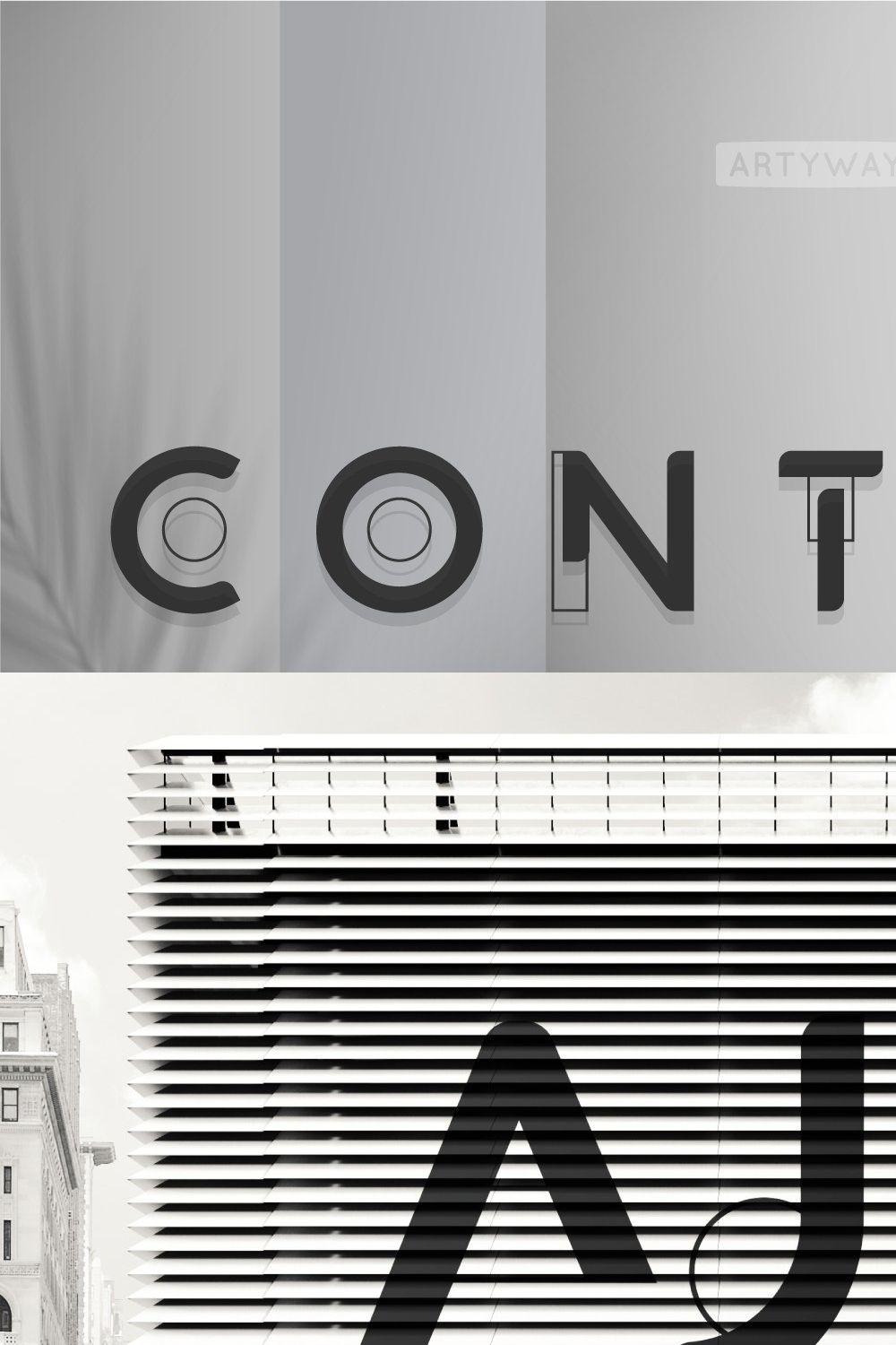 Contour Architecture Font pinterest preview image.