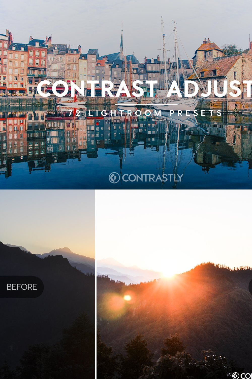 Contrast Adjust Lightroom Presets pinterest preview image.