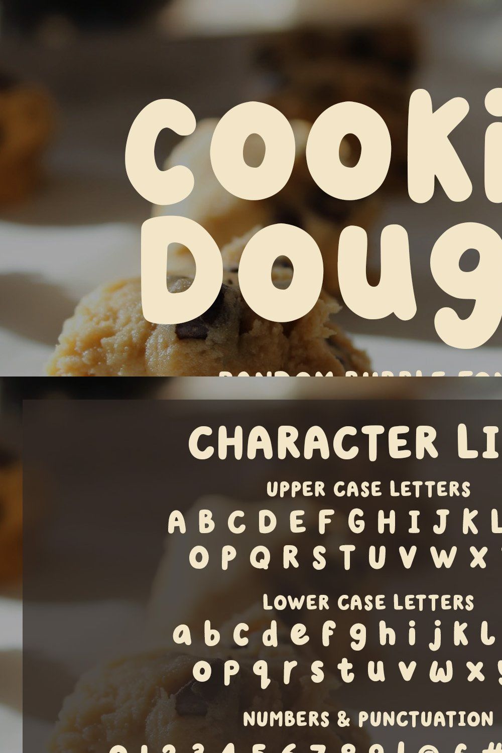 Cookie Dough - A Random Bubble Font pinterest preview image.