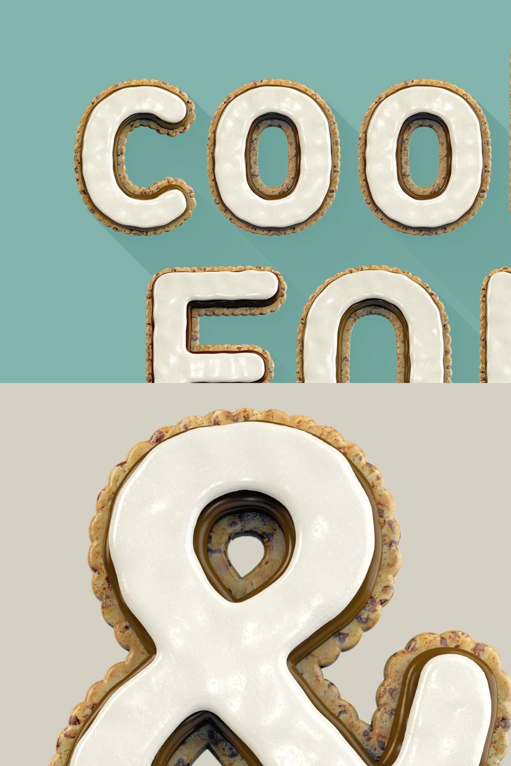 Cookie Font & PNG Lettering Set pinterest preview image.