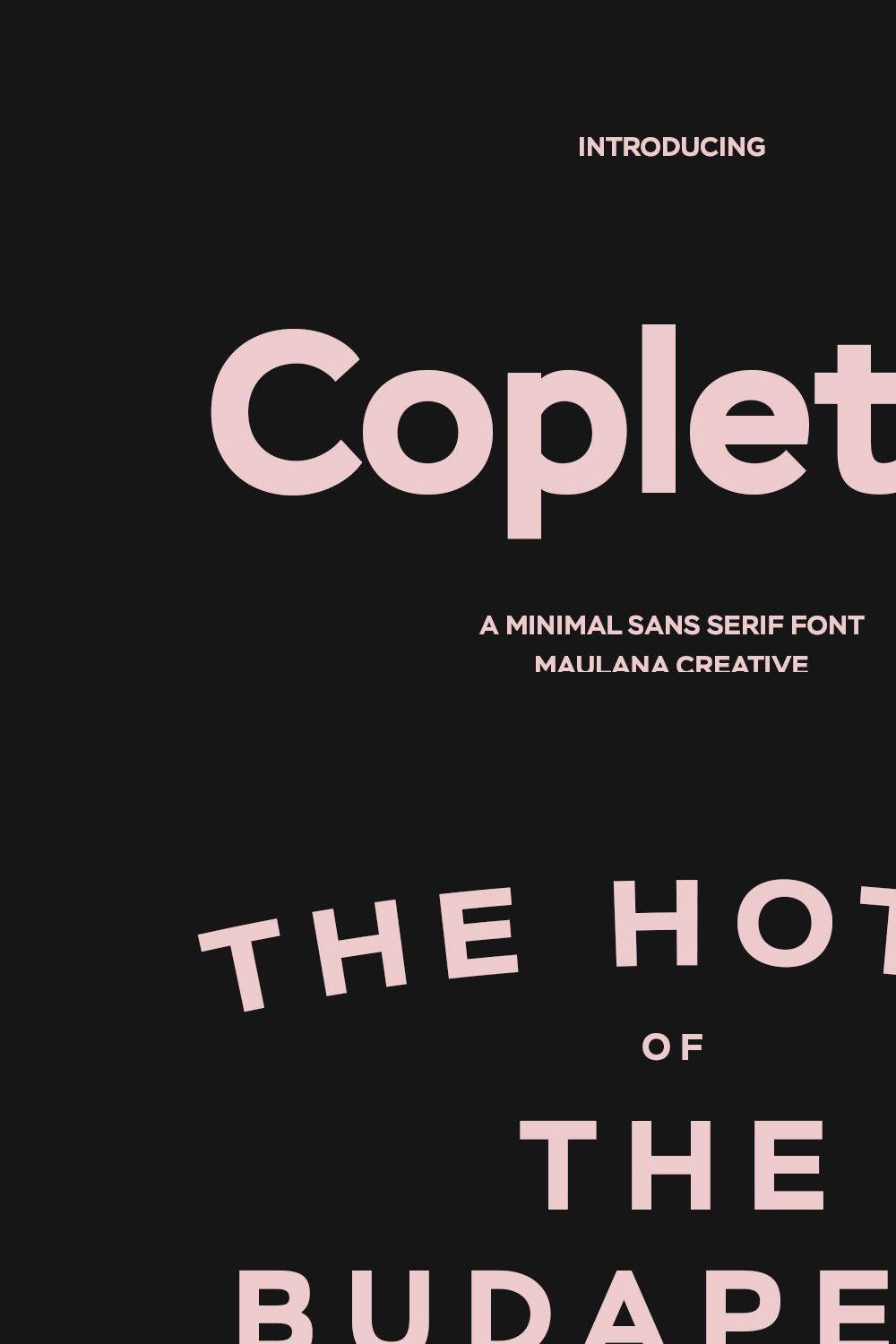 Coplette Minimal Sans Serif Font pinterest preview image.