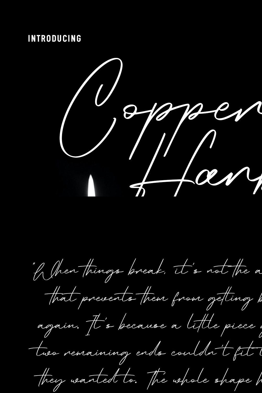 Copper Harbor Script Font pinterest preview image.