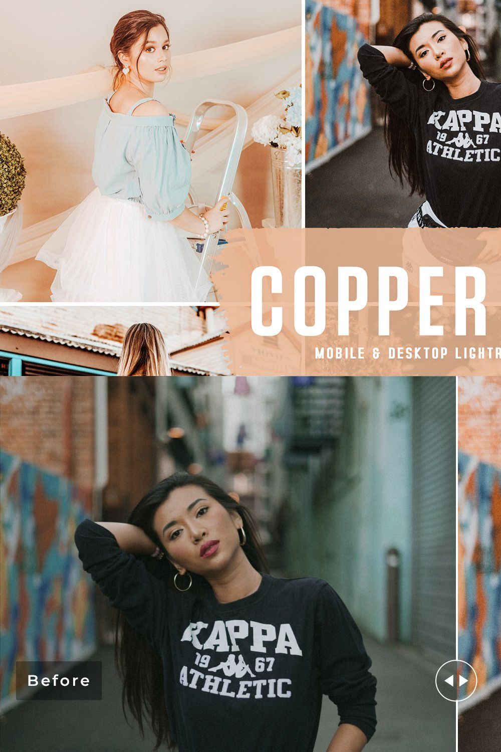 Copper Tone Pro Lightroom Presets pinterest preview image.