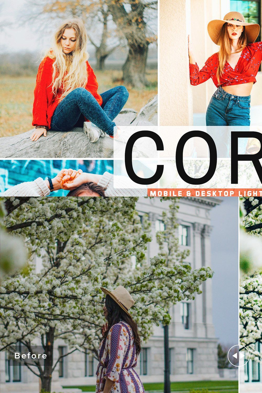 Coral Pro Lightroom Presets pinterest preview image.