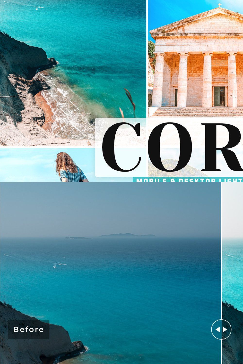 Corfu Pro Lightroom Presets pinterest preview image.