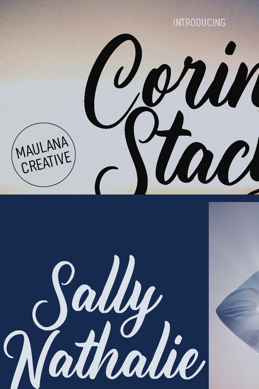 Corin Stacy Script Font pinterest preview image.