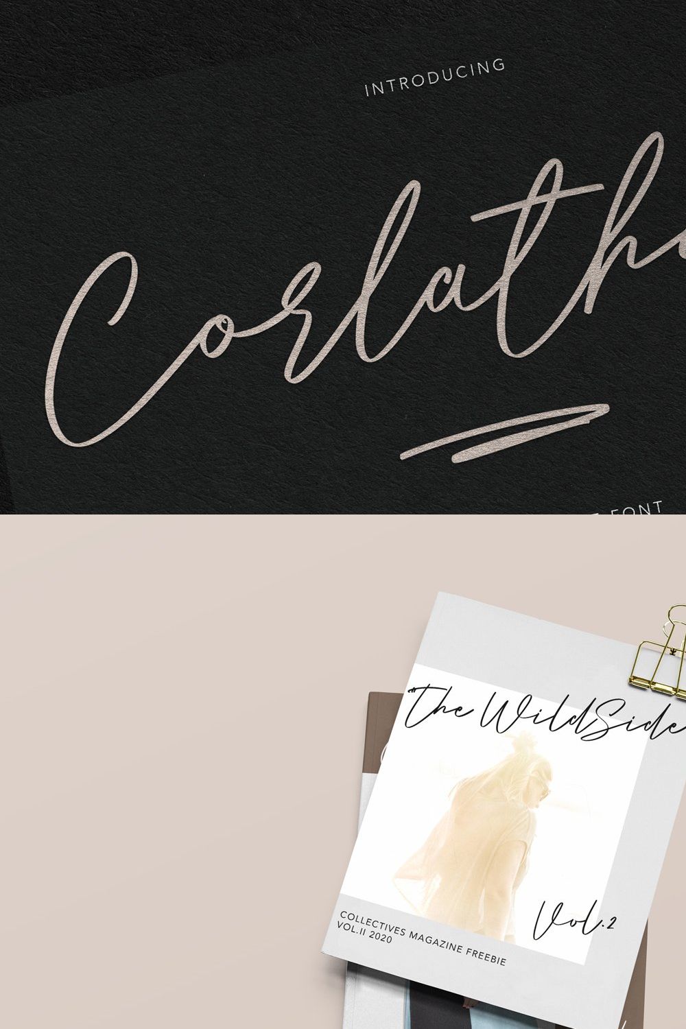 Corlathans Luxury Signature Font pinterest preview image.