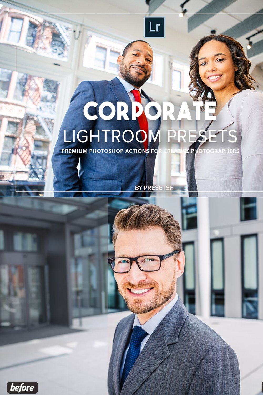 Corporate Lightroom Presets pinterest preview image.