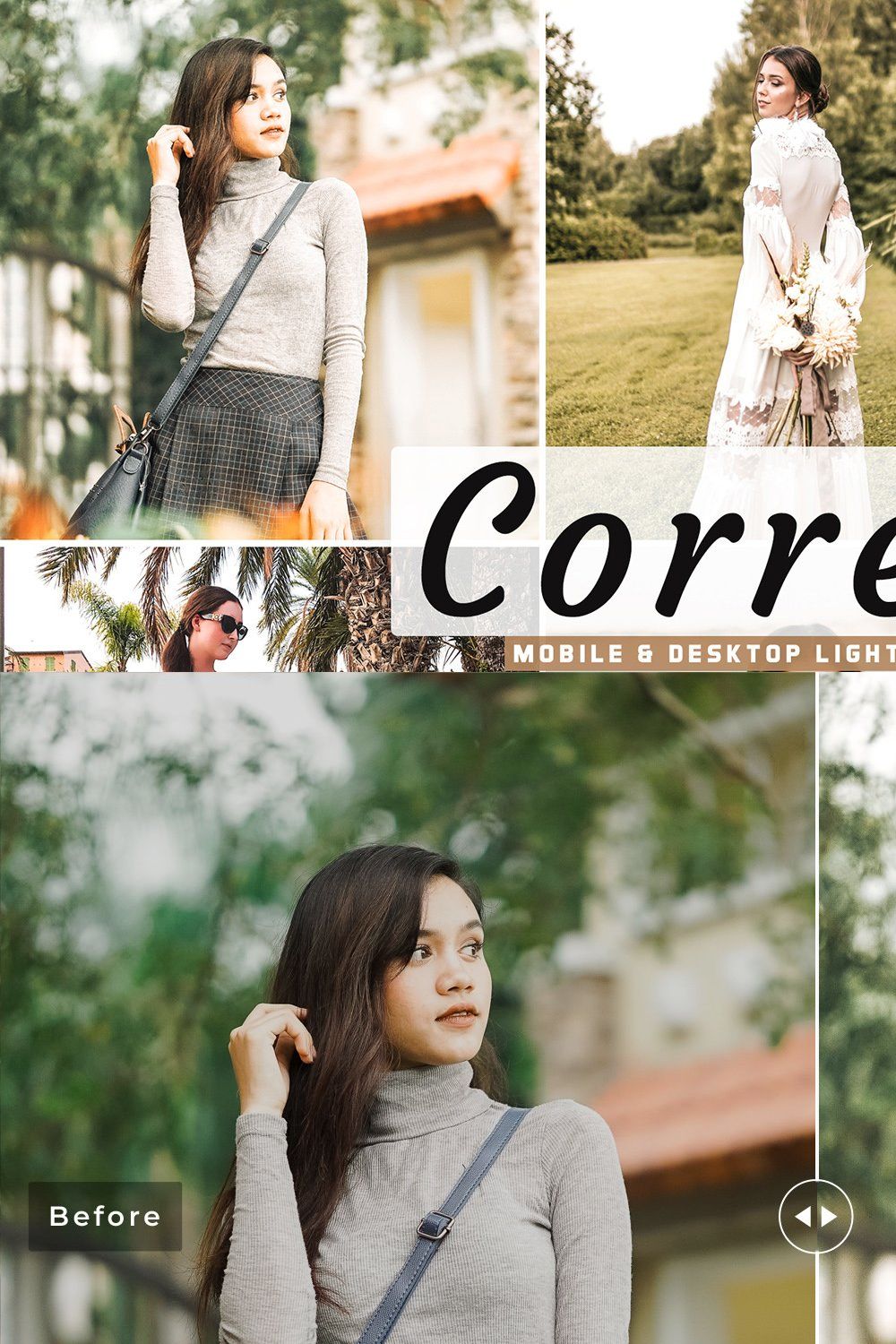 Corretto Pro Lightroom Presets pinterest preview image.