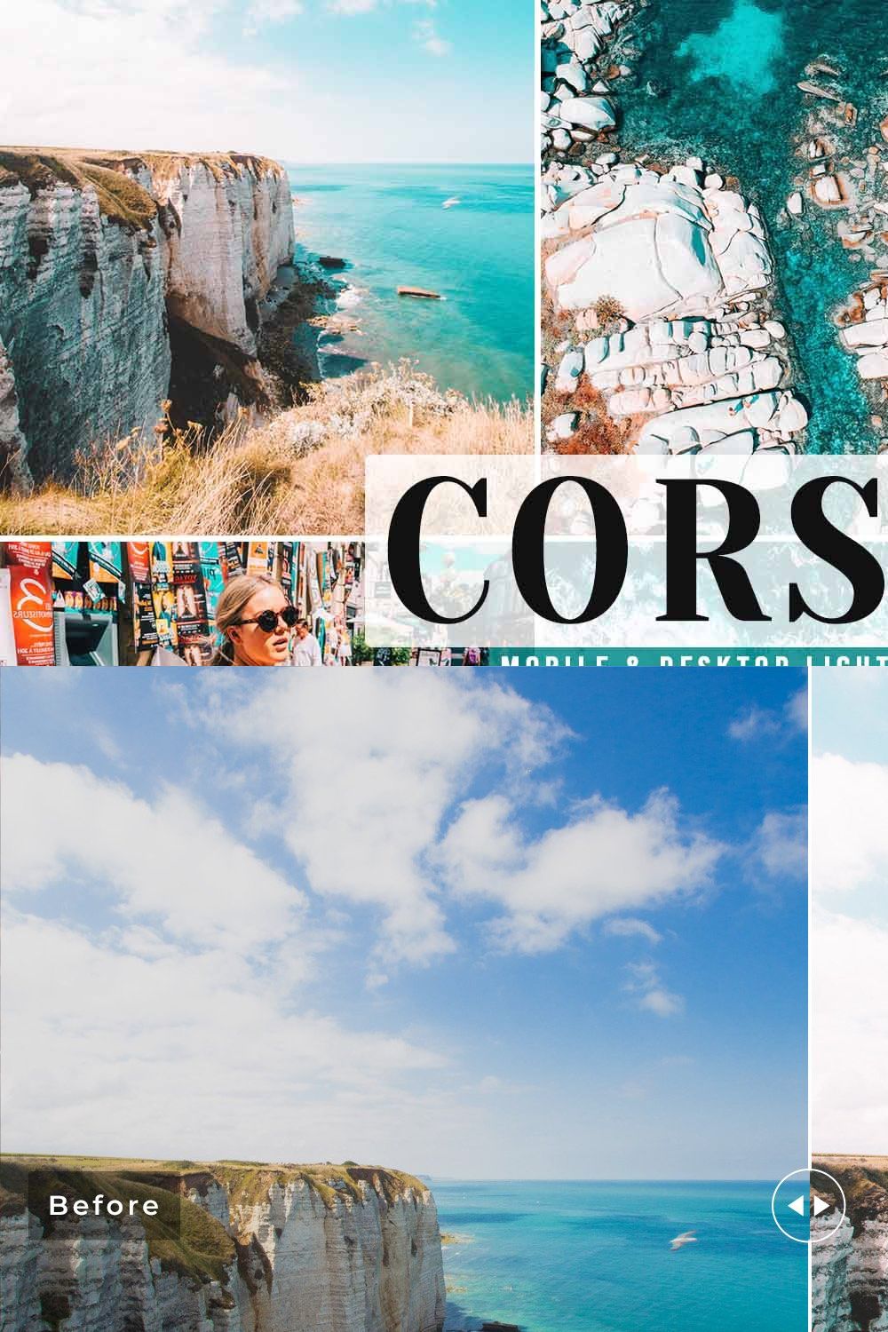 Corsica Pro Lightroom Presets pinterest preview image.