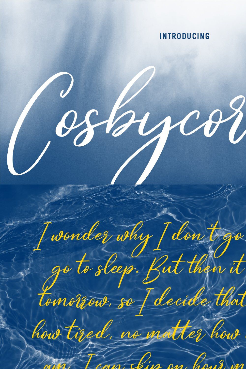 Cosbycorwin Script Font pinterest preview image.