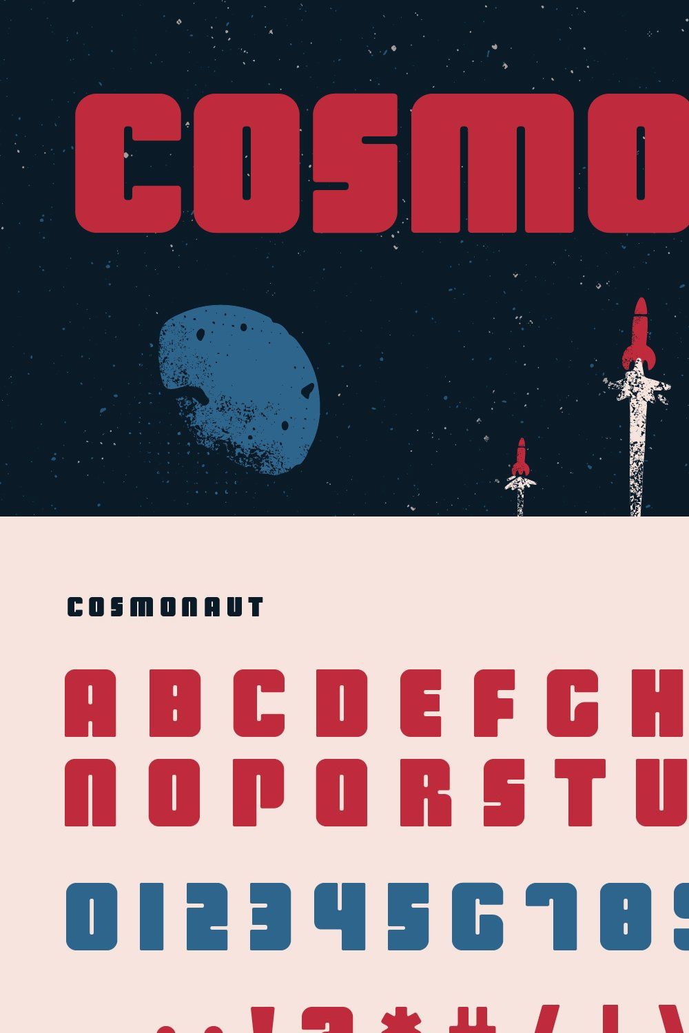 Cosmonaut - Soviet Space Font pinterest preview image.