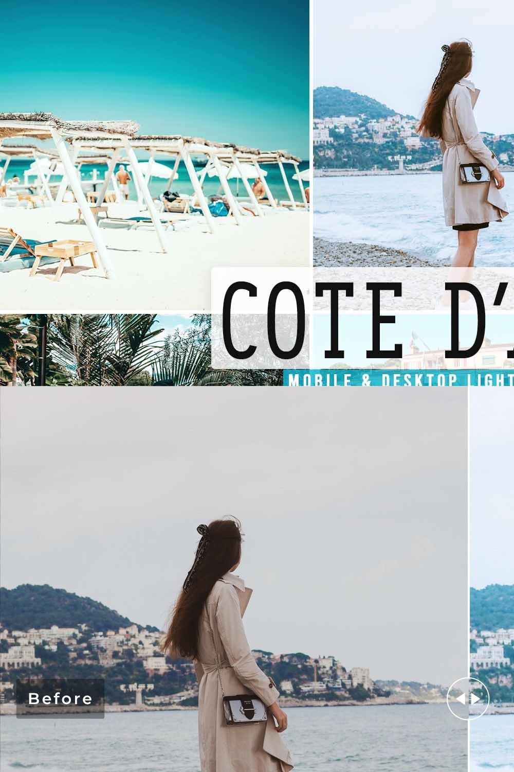 Cote D’Azur Pro Lightroom Presets pinterest preview image.