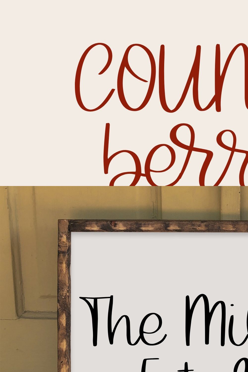 Country Berries, Farmhouse Script pinterest preview image.