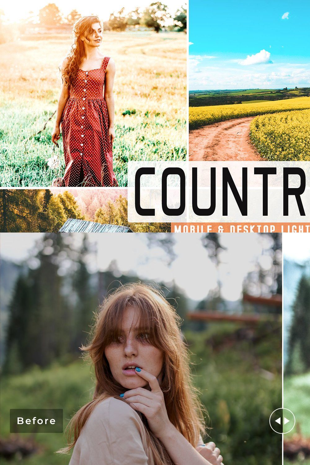 Countryside Pro Lightroom Presets pinterest preview image.