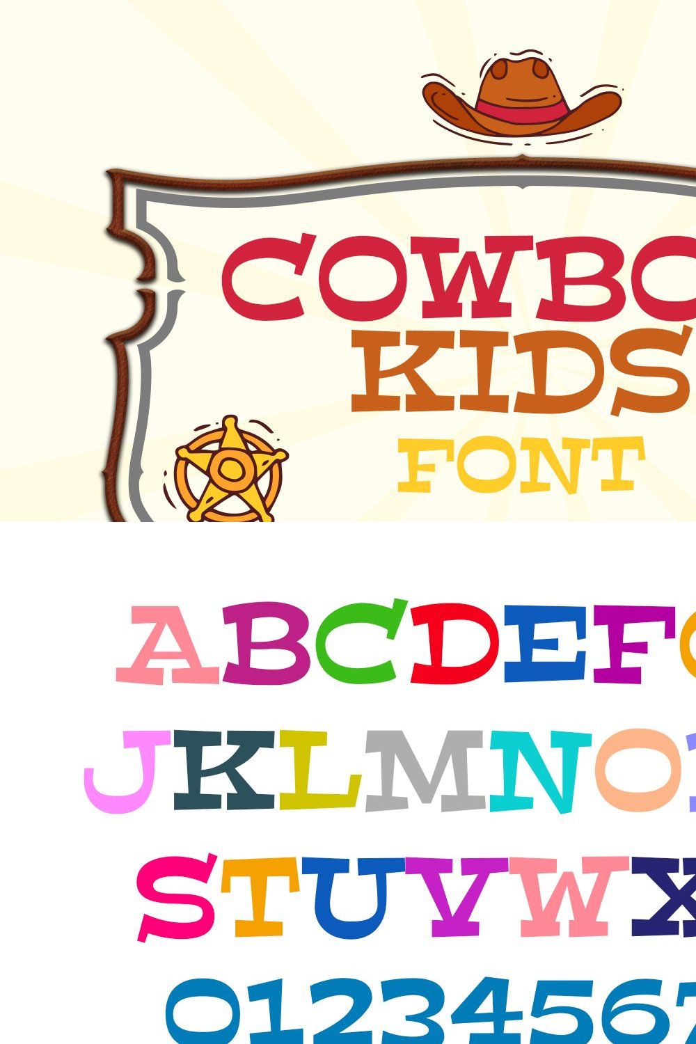 Cowboy Kids Font pinterest preview image.