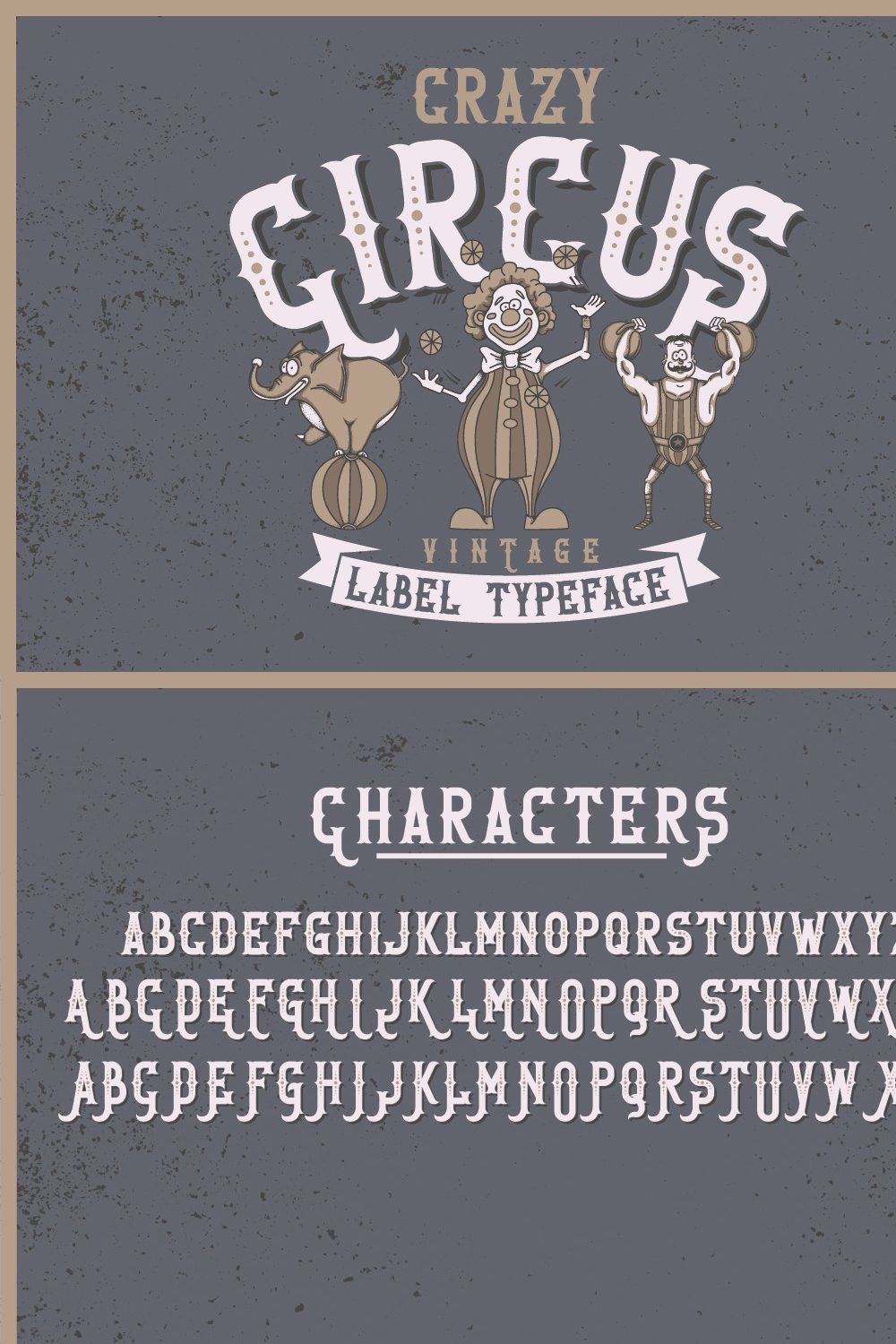 Crazy Circus typeface pinterest preview image.