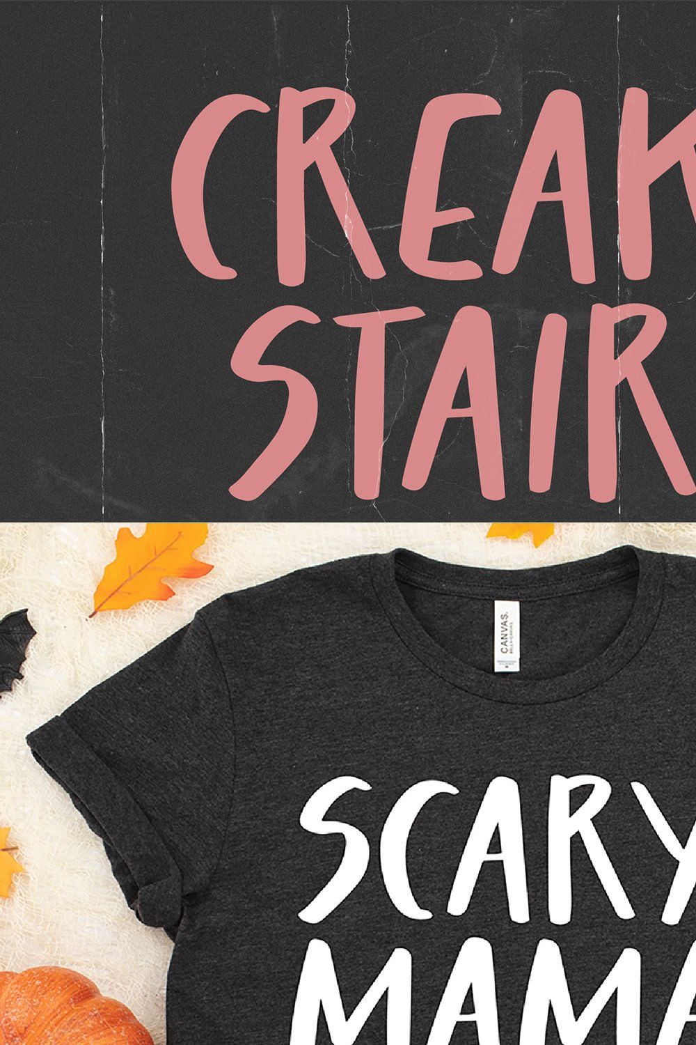 CREAKY STAIRS Scary Halloween Font pinterest preview image.