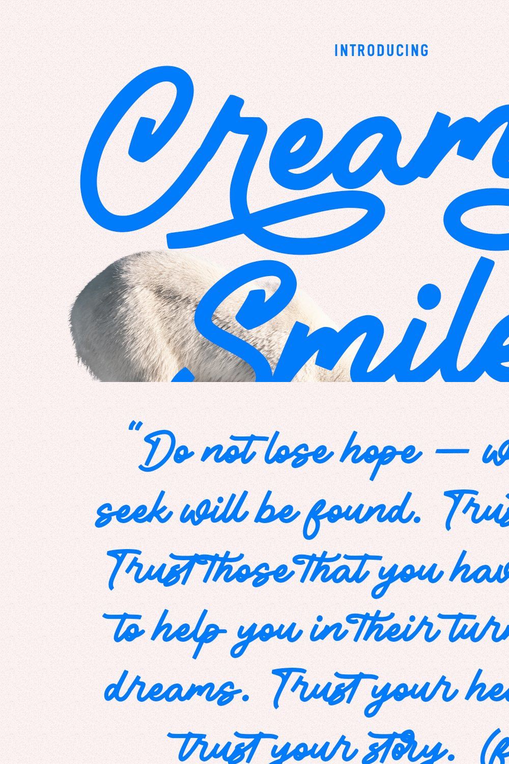 Creamy Smiley Script Font pinterest preview image.