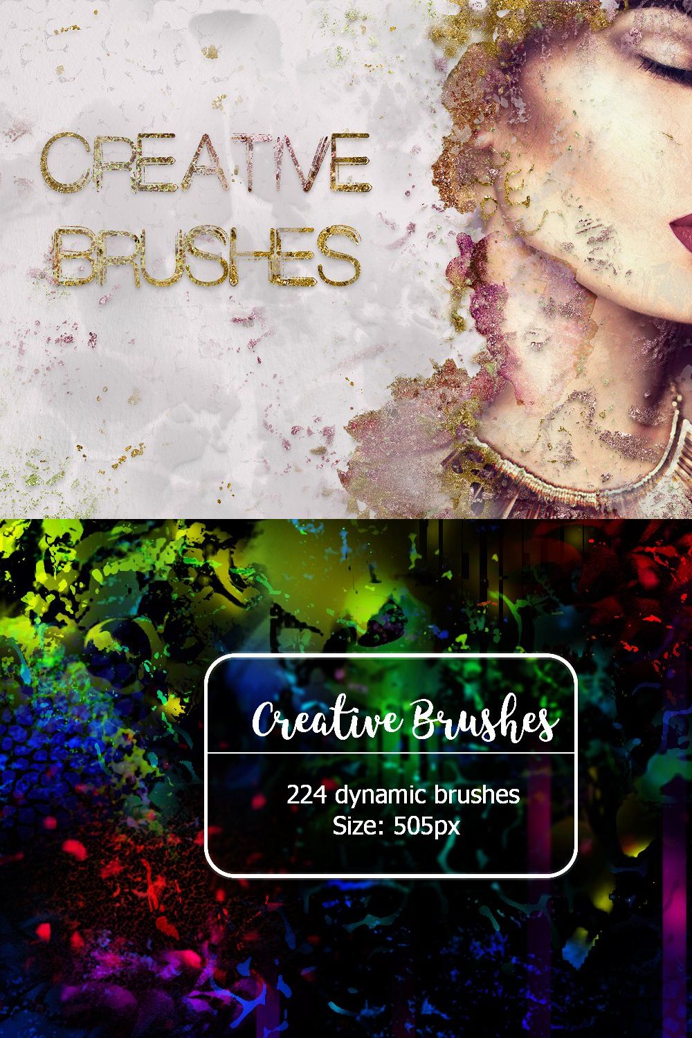 Creative Brushes pinterest preview image.