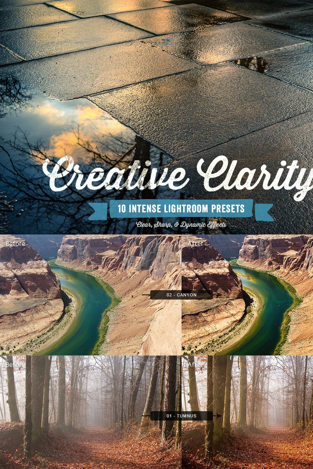 Creative Clarity Lightroom Presets pinterest preview image.