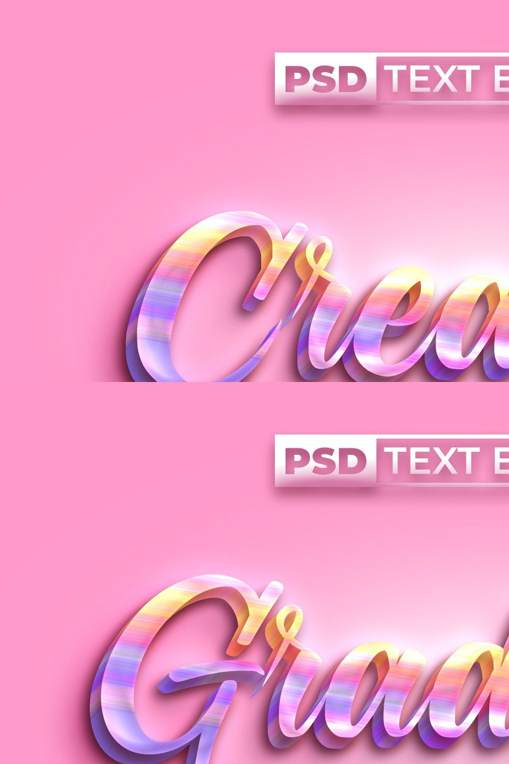 Creative Text Effect Colorful Style pinterest preview image.