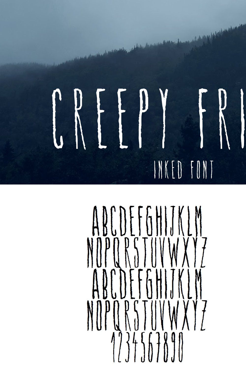 Creepy Friend Font pinterest preview image.