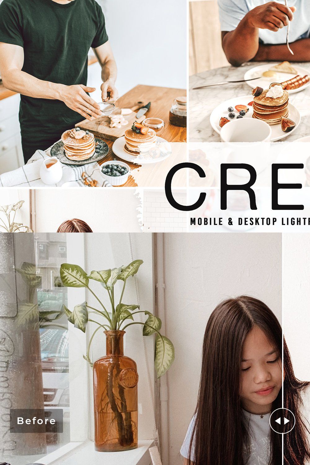 Crepe Pro Lightroom Presets pinterest preview image.