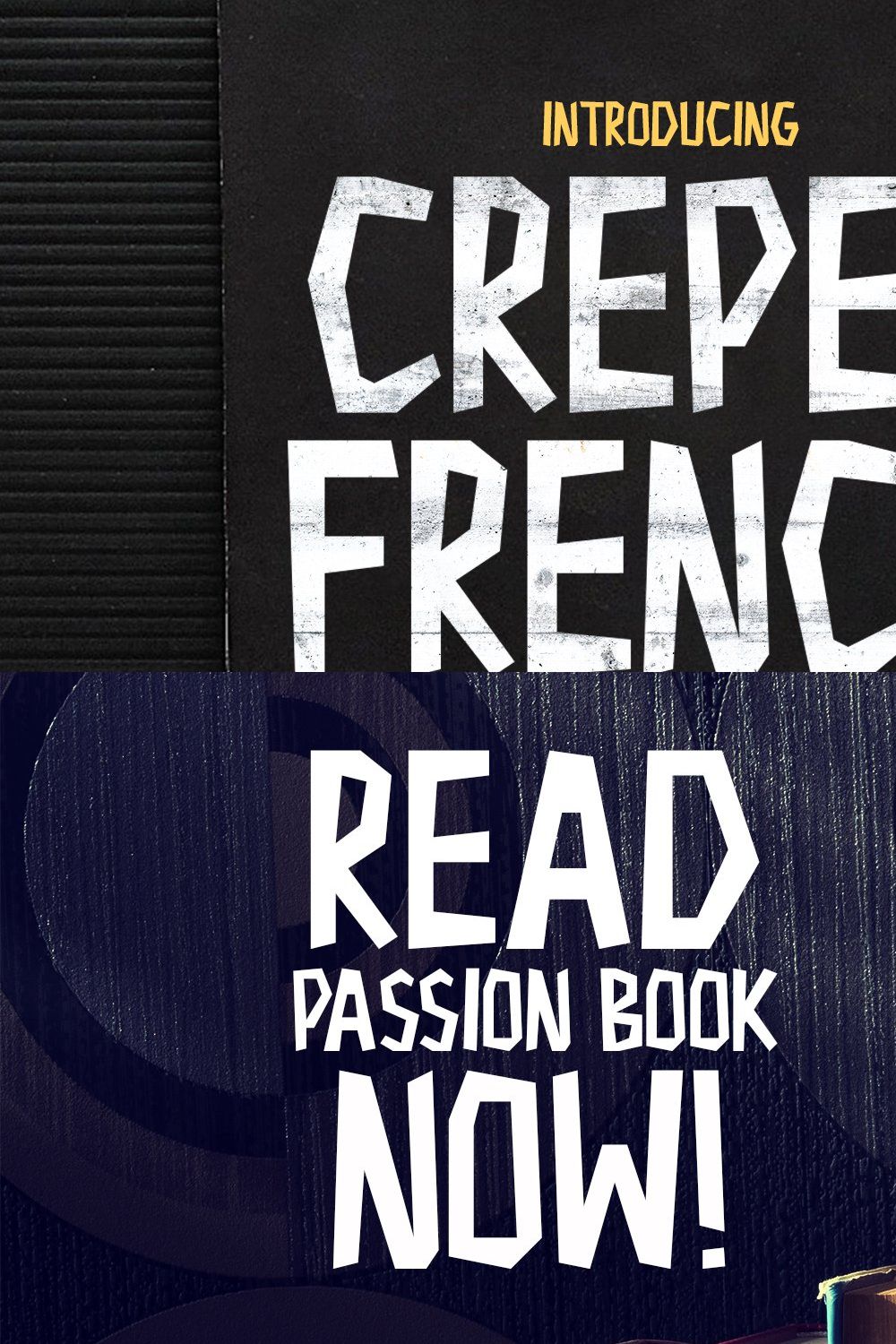 Crepes - The Cute Display Font pinterest preview image.