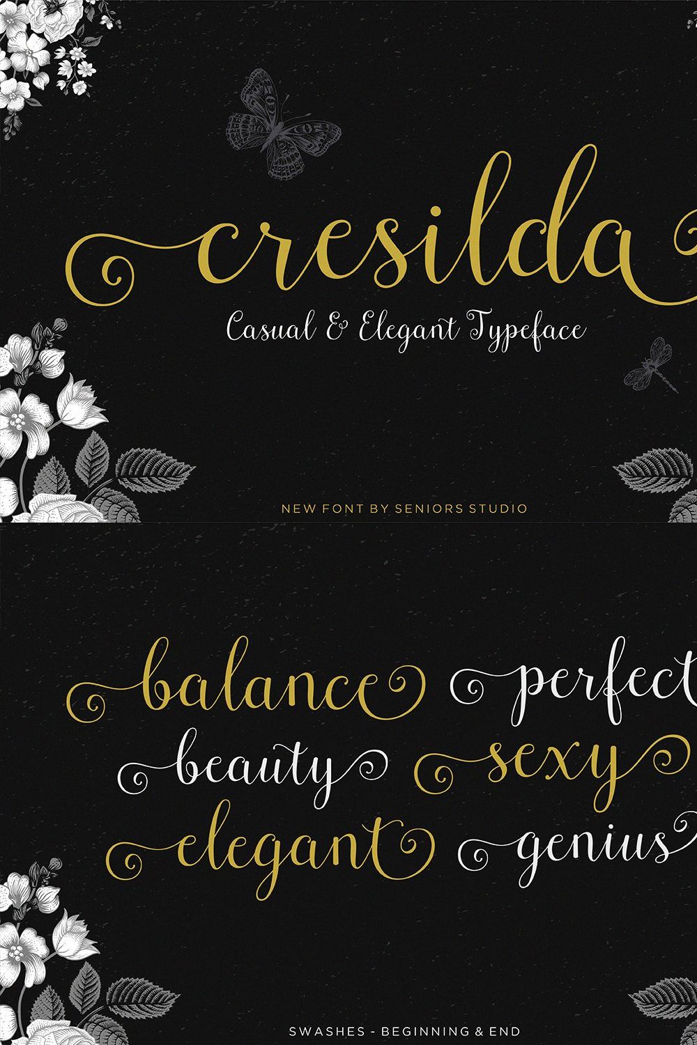 Cresilda Script pinterest preview image.