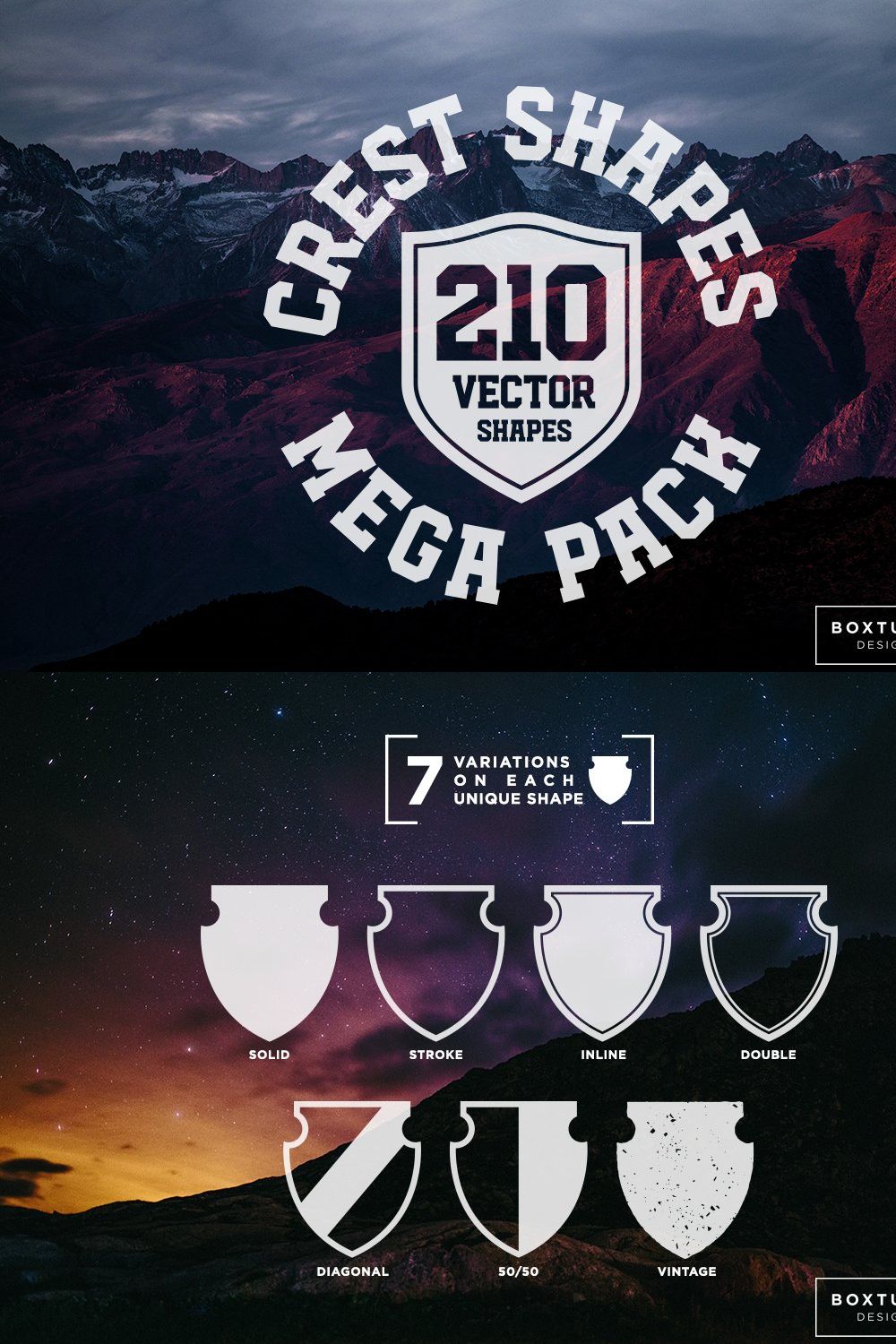 Crest Shapes Mega Pack pinterest preview image.