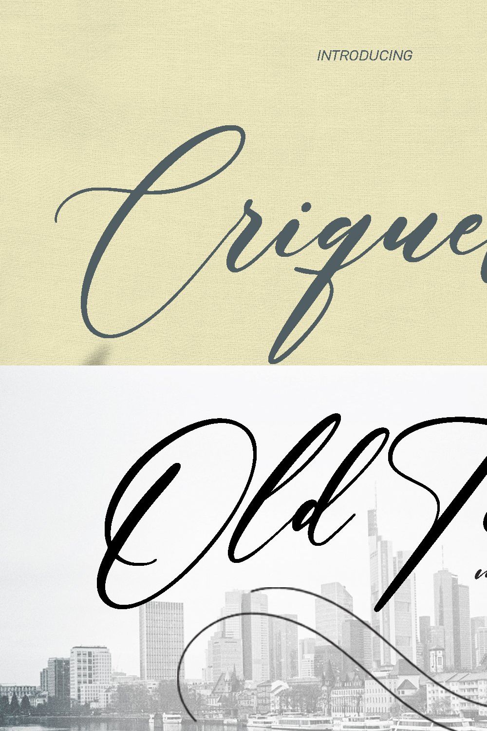 Criquella Script Font pinterest preview image.