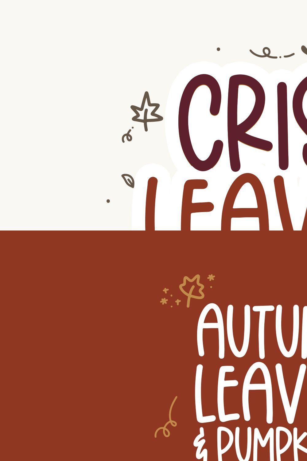 Crisp Leaves | Font with Doodles pinterest preview image.