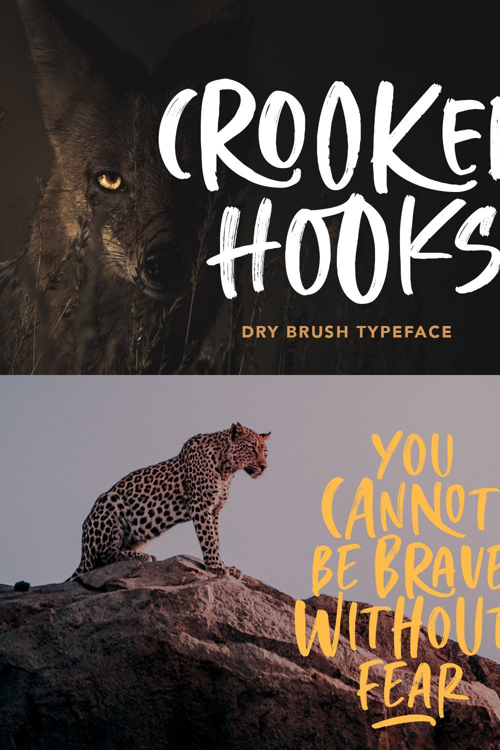 Crooked Hooks - Dry Brush Font pinterest preview image.