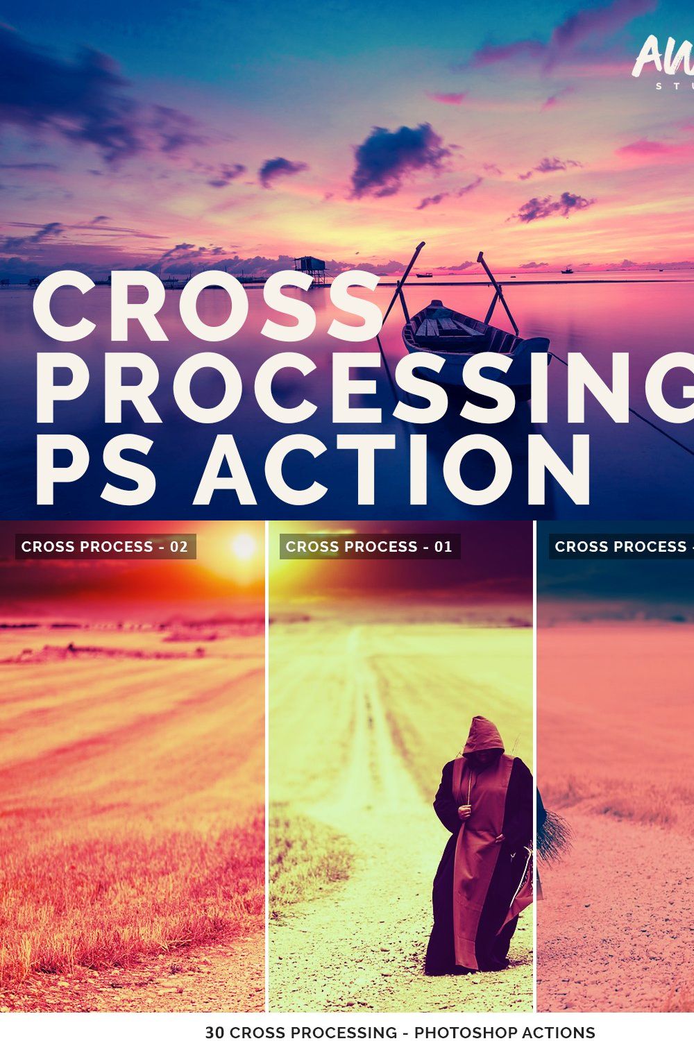 Cross Processing - Photoshop Action pinterest preview image.