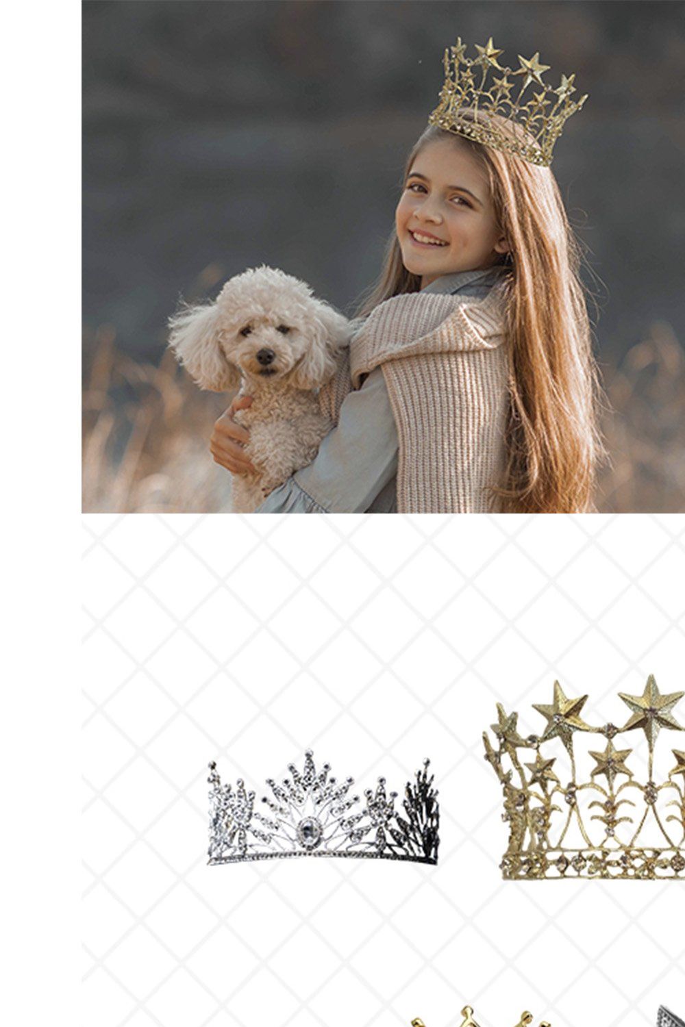 Crown Overlays, PNG pinterest preview image.