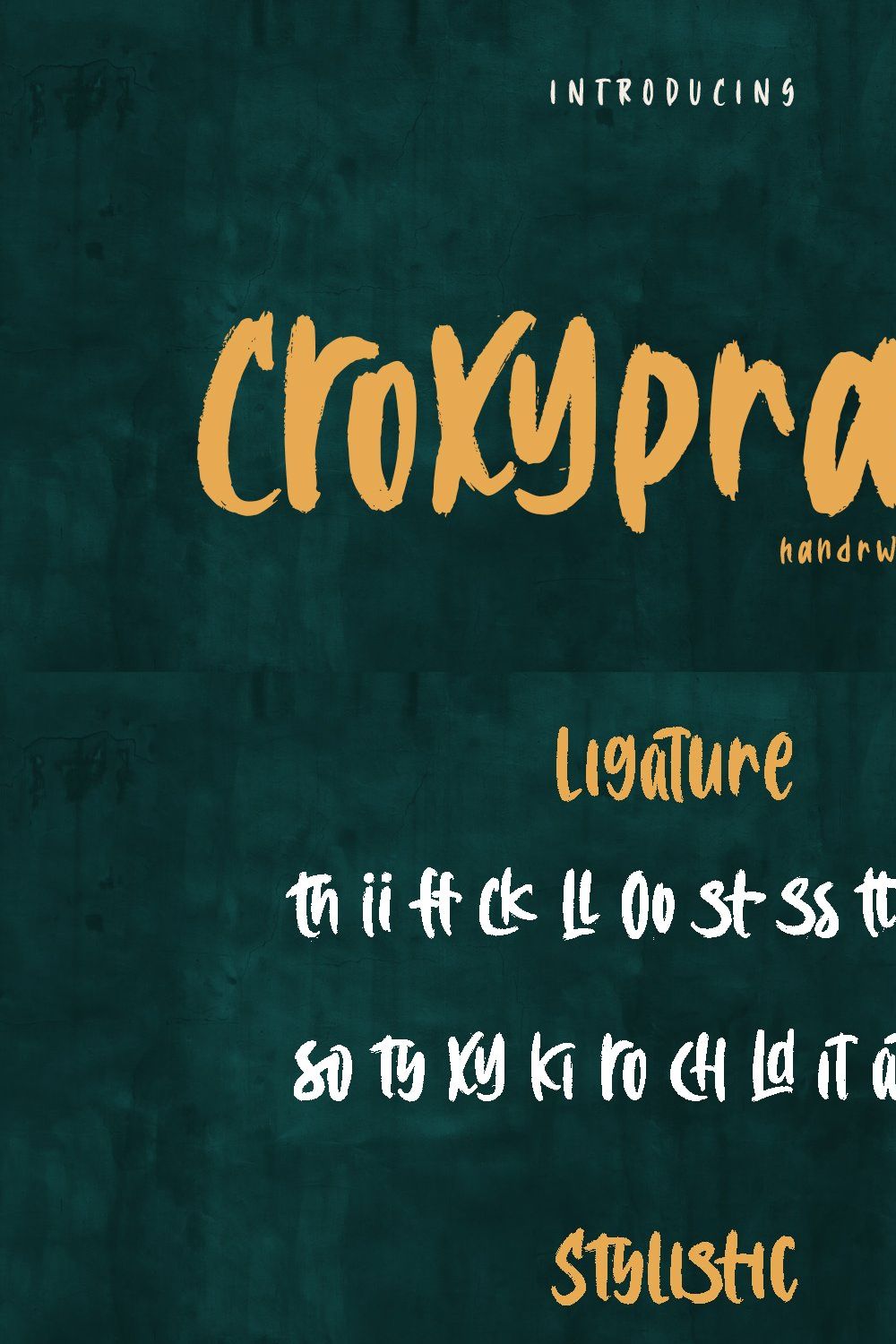 Croxypraxis Handwritten Brush Font pinterest preview image.