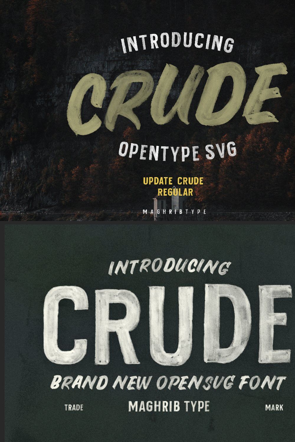 Crude OpenTypeSvg  UPDATE pinterest preview image.
