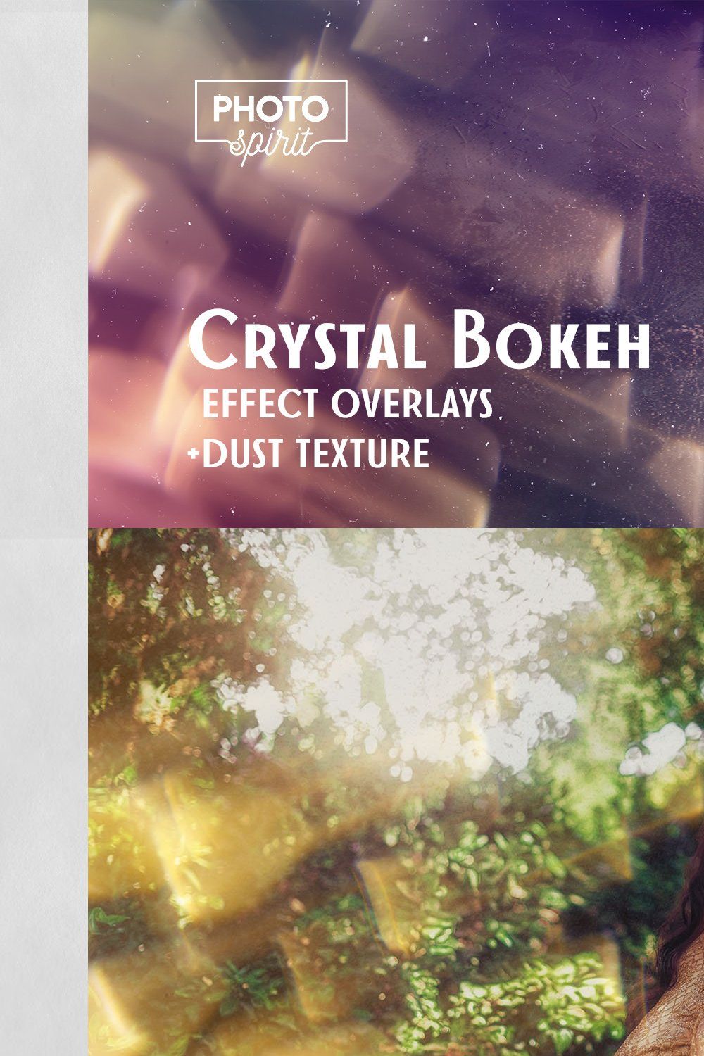 Crystal Bokeh Effect Overlays pinterest preview image.