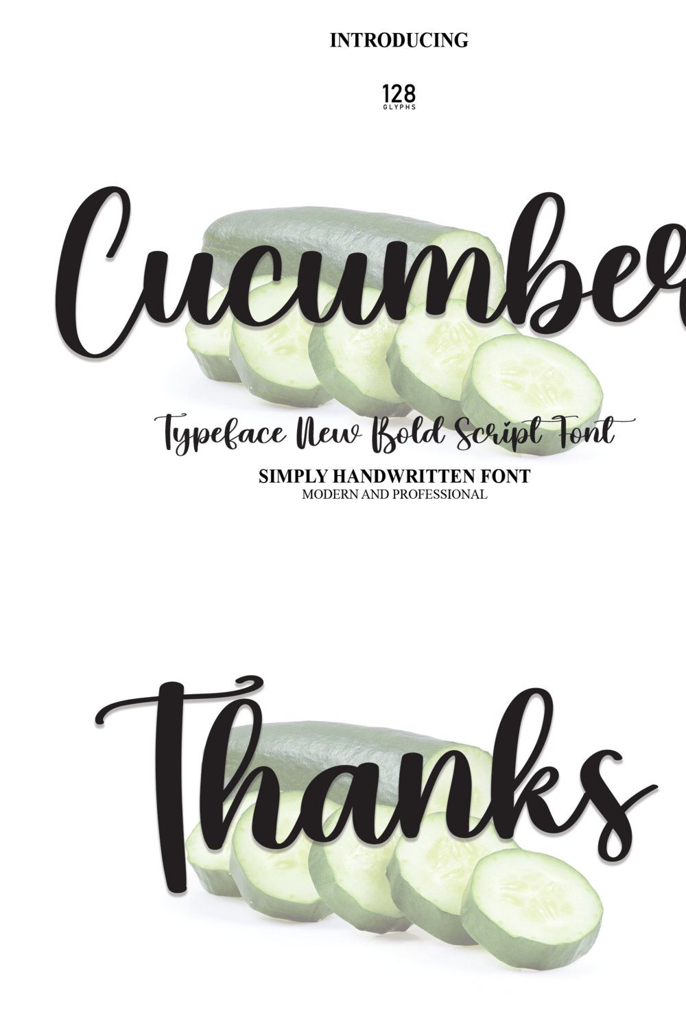 Cucumber | Script Font pinterest preview image.