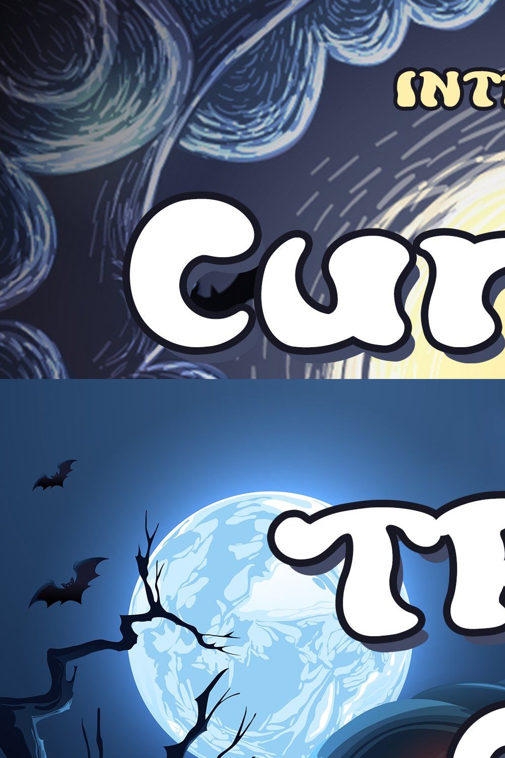 Curious Soul - Spooky Display Font pinterest preview image.