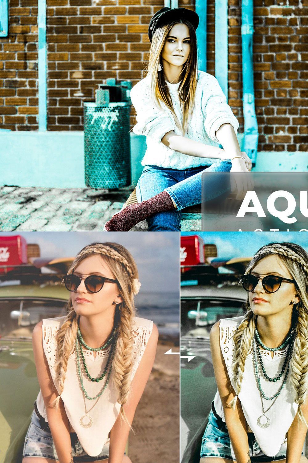Cute Aqua Light - Preset and Action pinterest preview image.