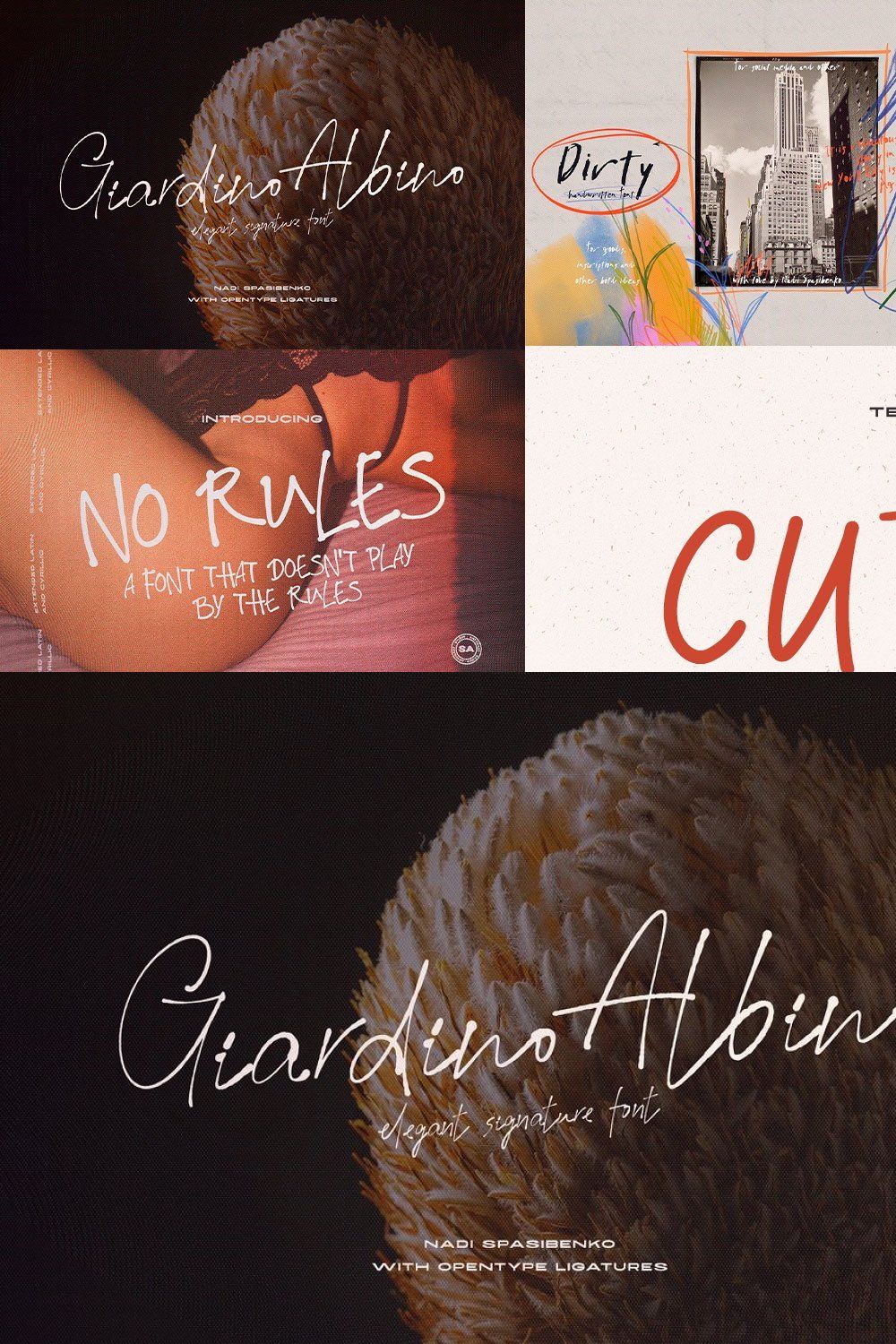 Cute Font Bundle | Handwritten Fonts pinterest preview image.