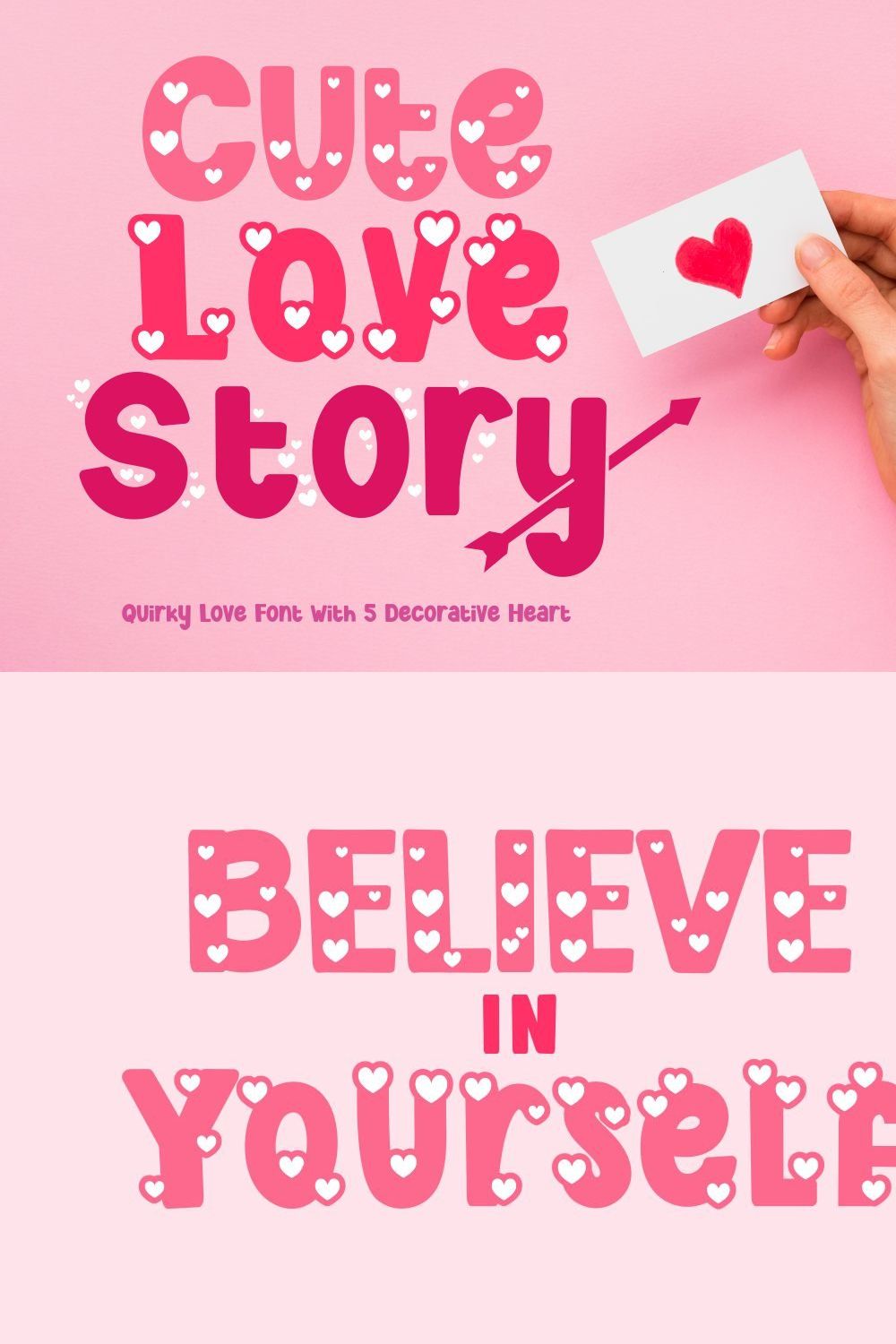 Cute Love Story - Quirky Love Font pinterest preview image.