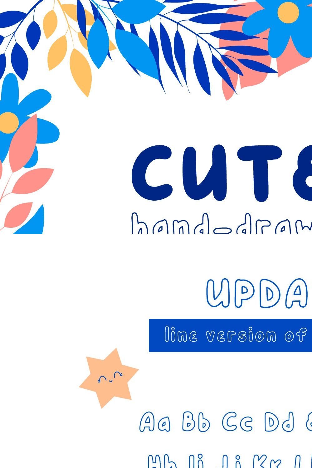 CUTEYA handwritten cute font pinterest preview image.