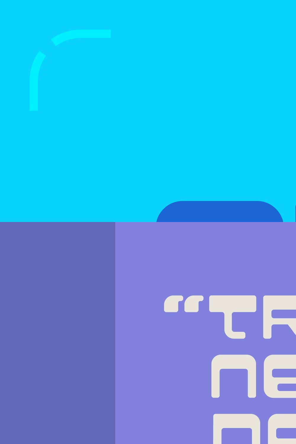 Cyan Fun Futuristic Font (2 fonts) pinterest preview image.