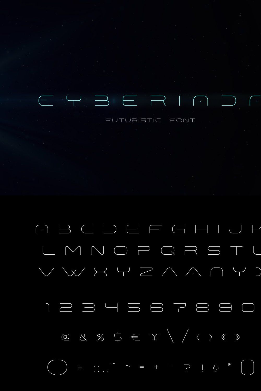 Cyberiada Font pinterest preview image.