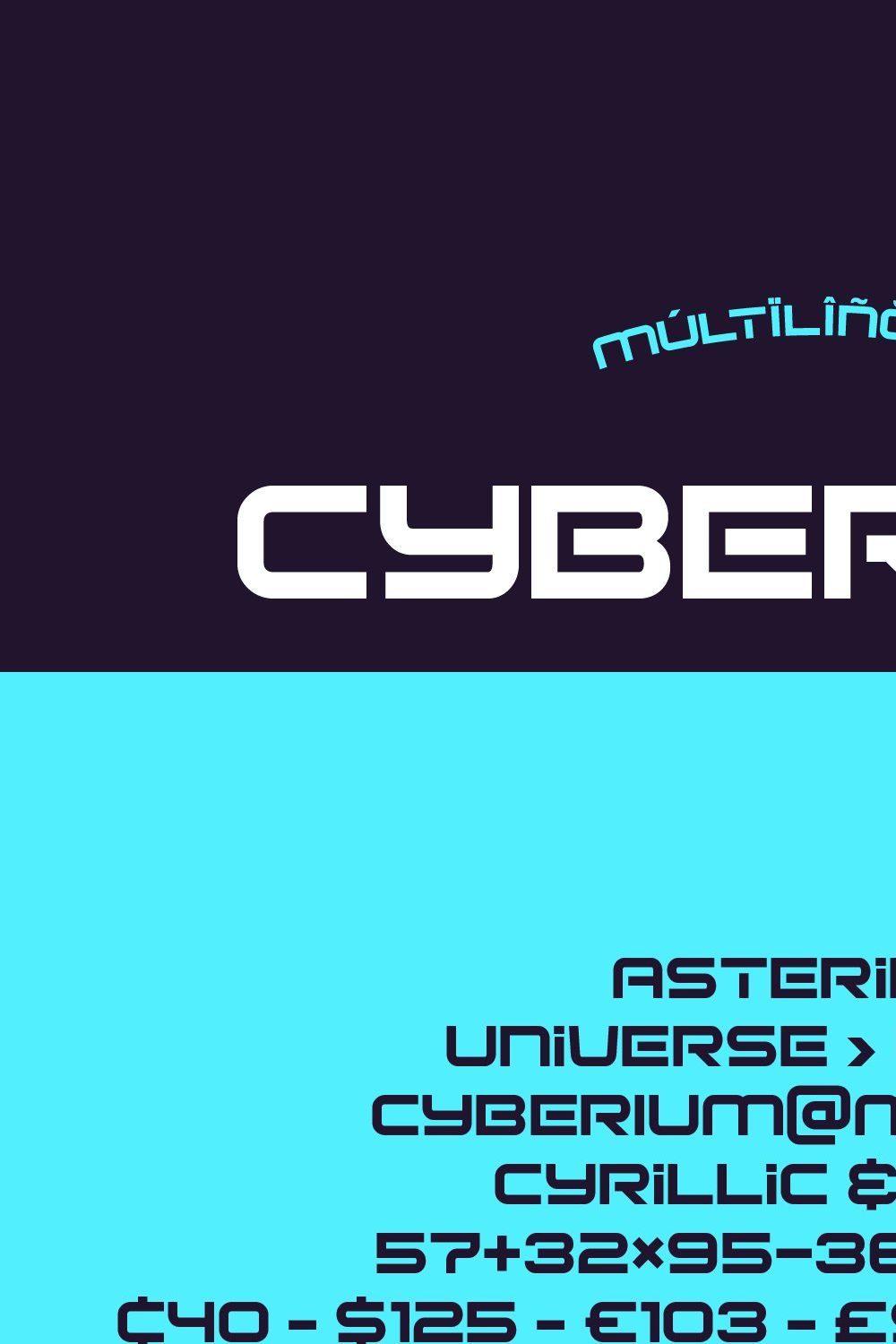 Cyberium Futuristic Font pinterest preview image.