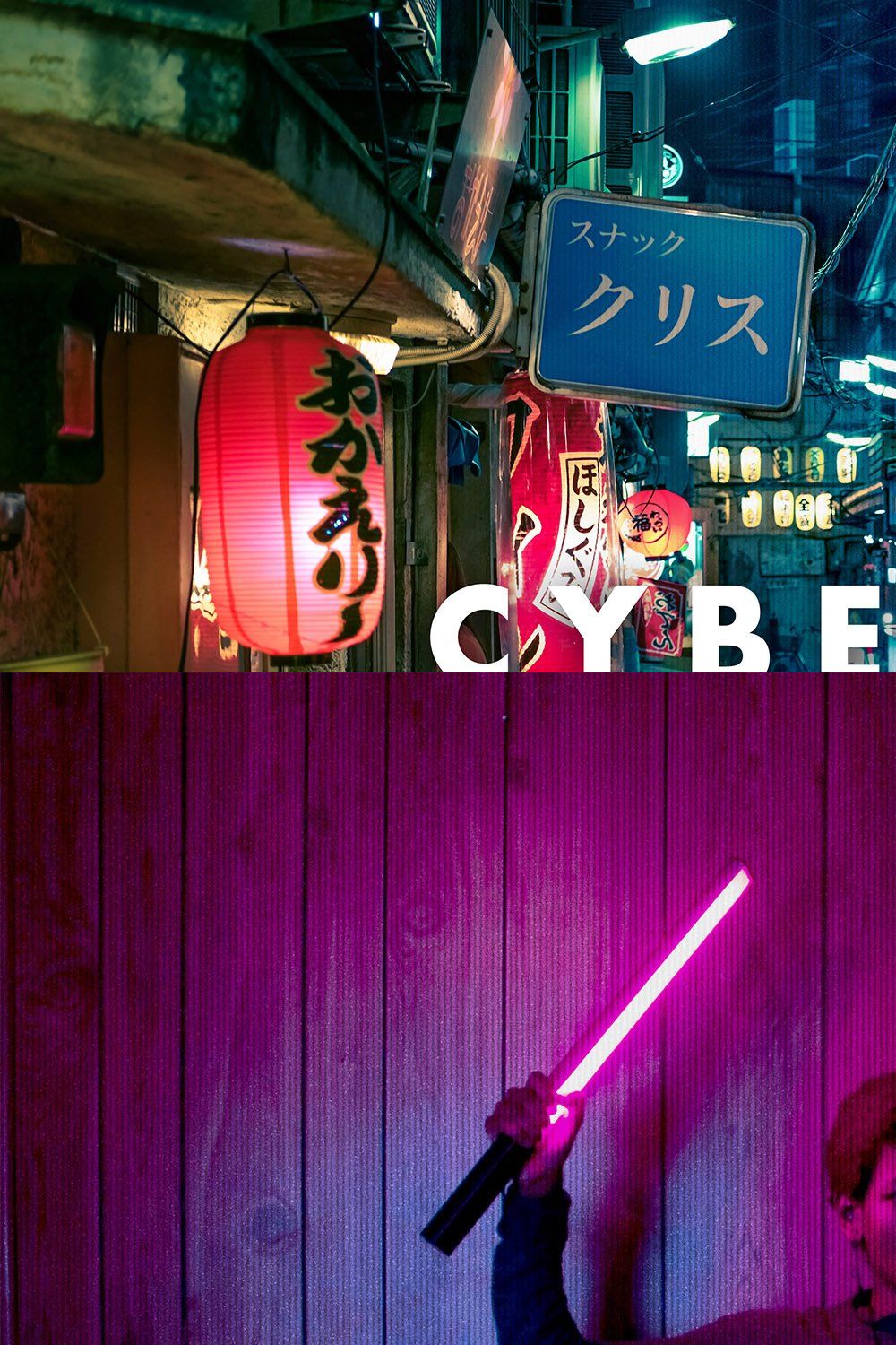 Cyberpunk Distortion Photo Effect pinterest preview image.